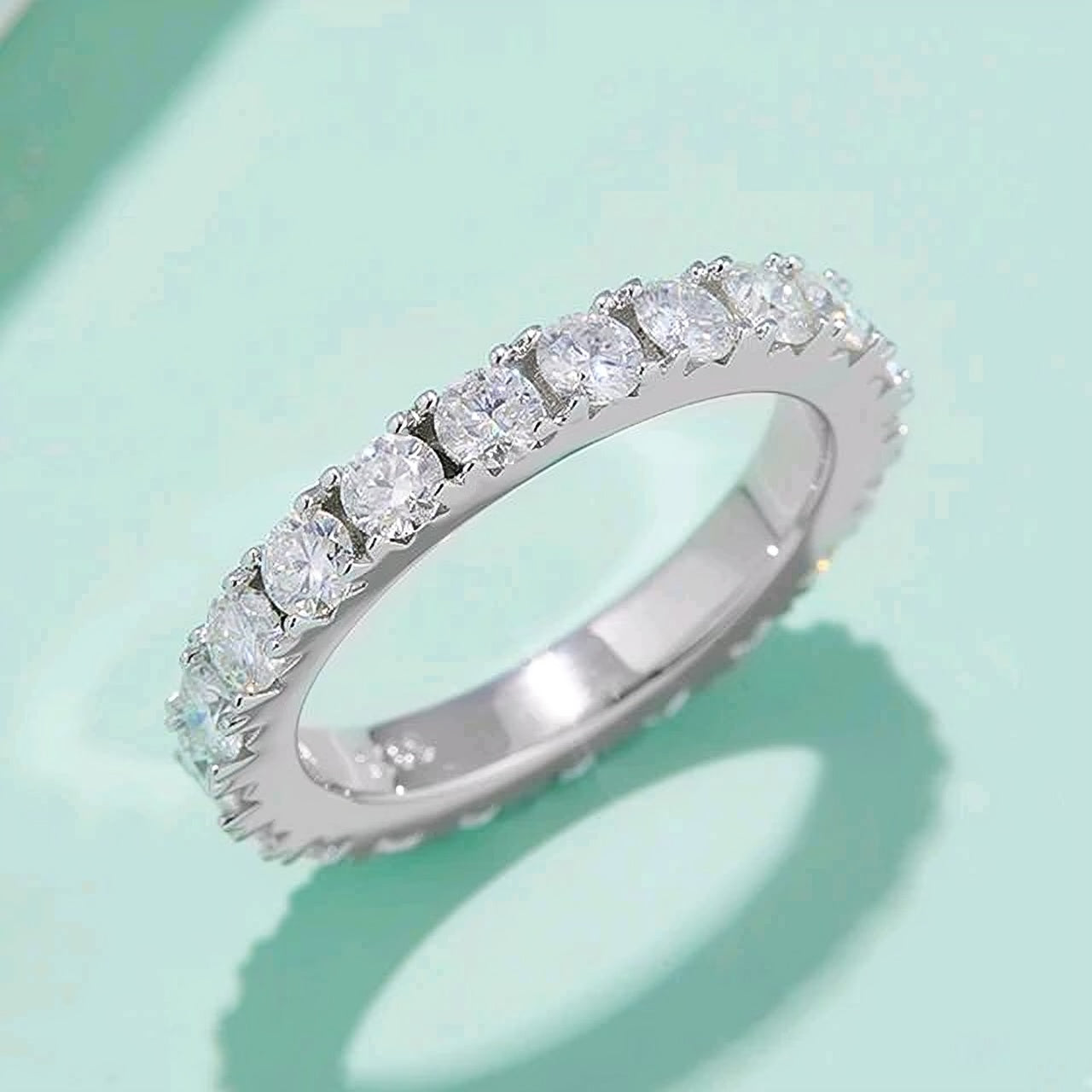 3mm multi Moissanite Ring