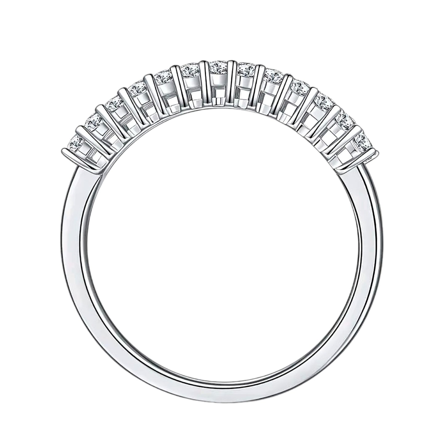 Emarald cut 1ct*13pcs multi Moissanite Ring