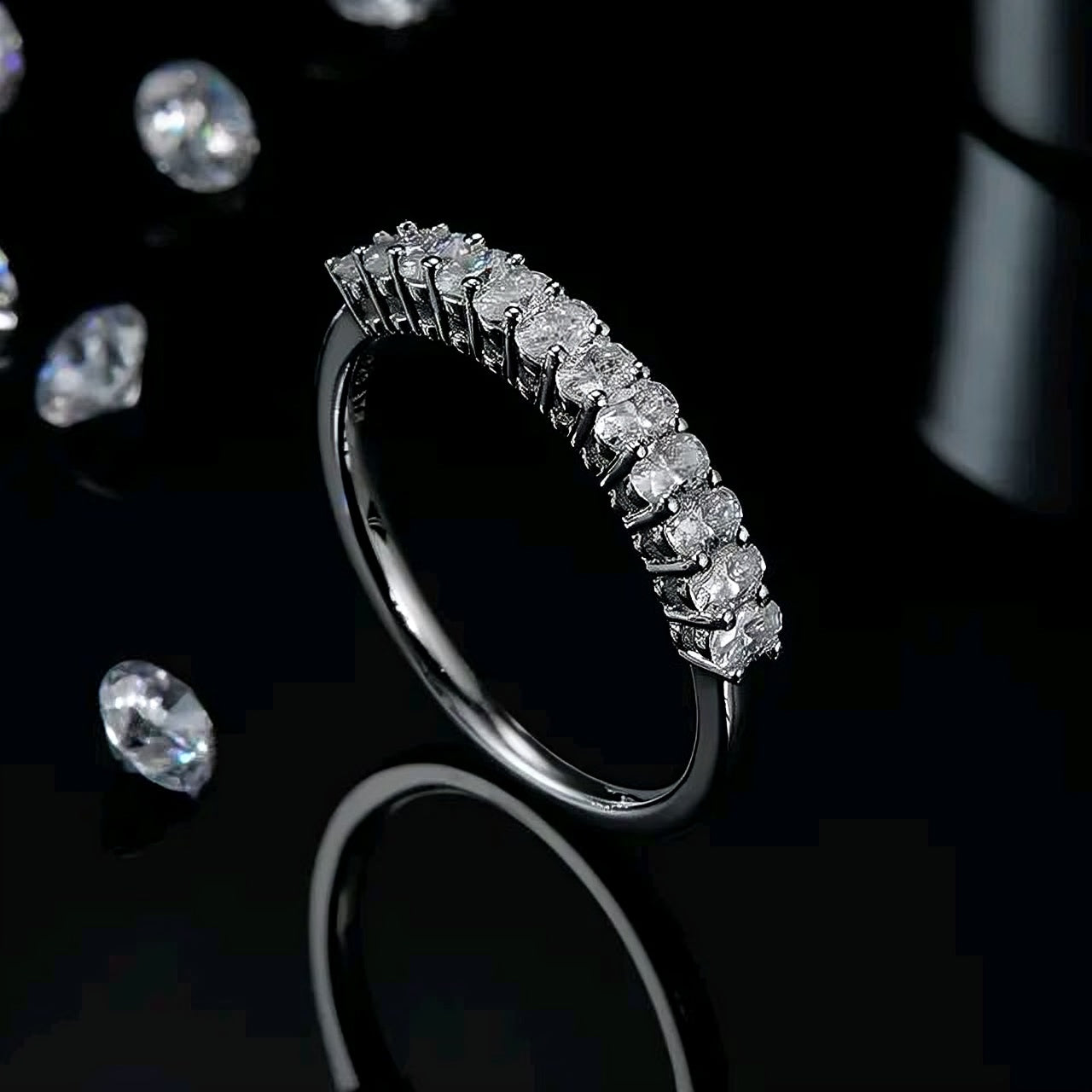 1ct*12pcs multi Moissanite Ring