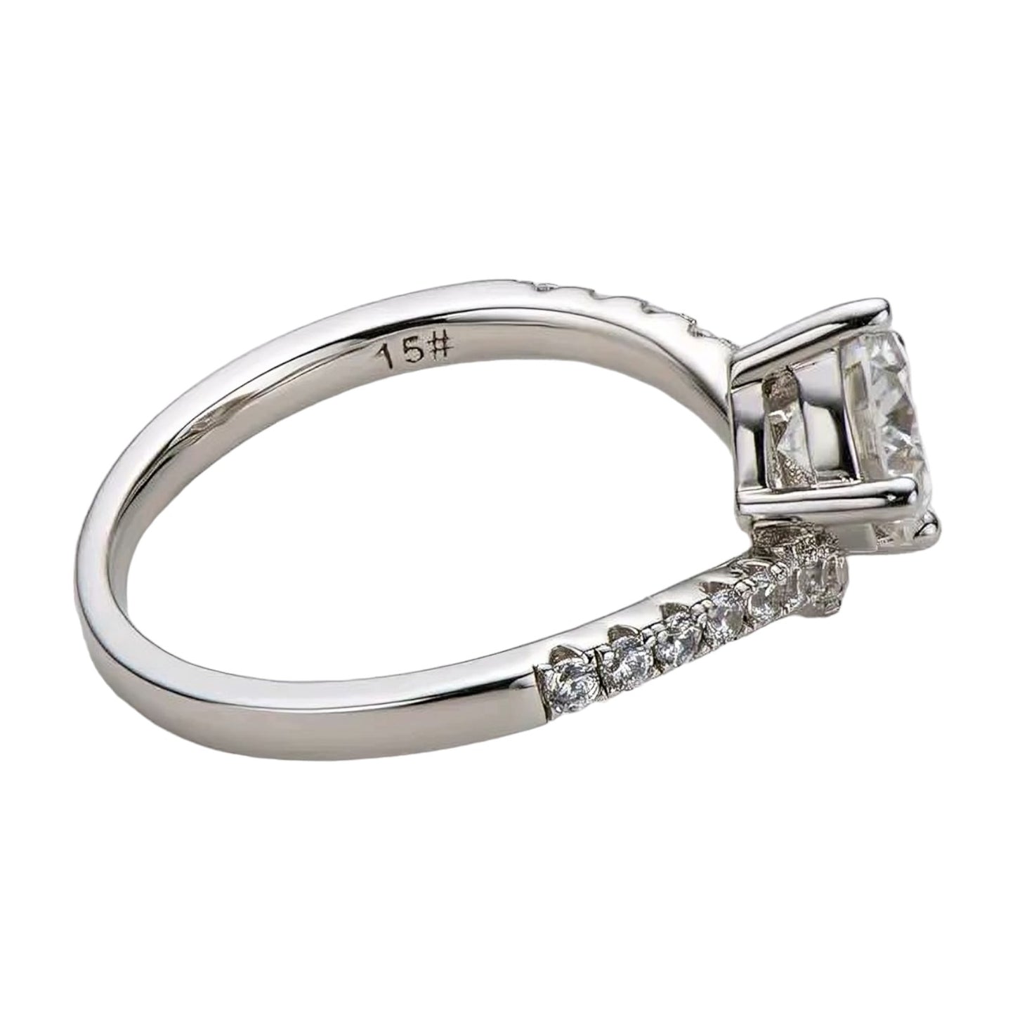 1ct V shaped Moissanite Ring