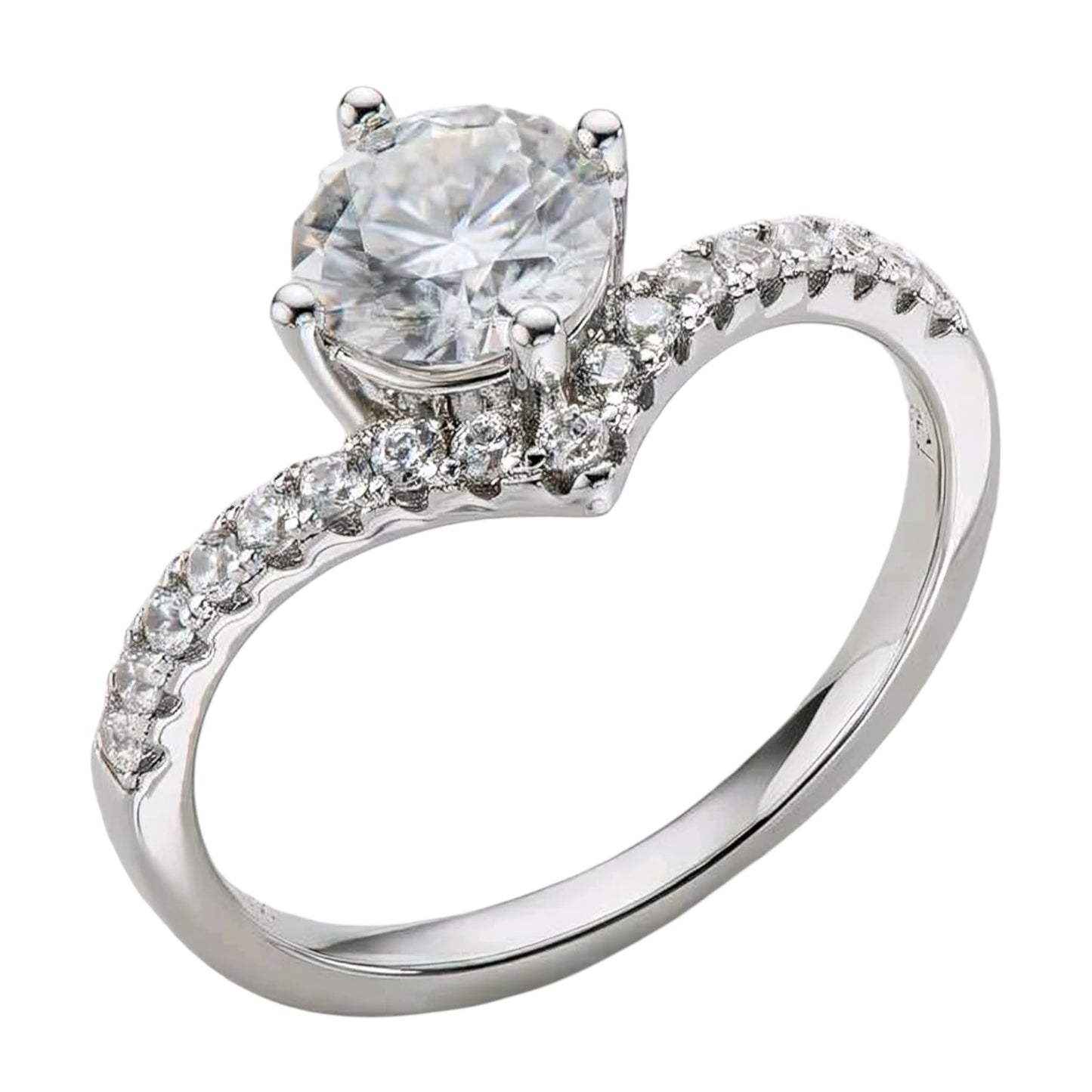 1ct V shaped Moissanite Ring