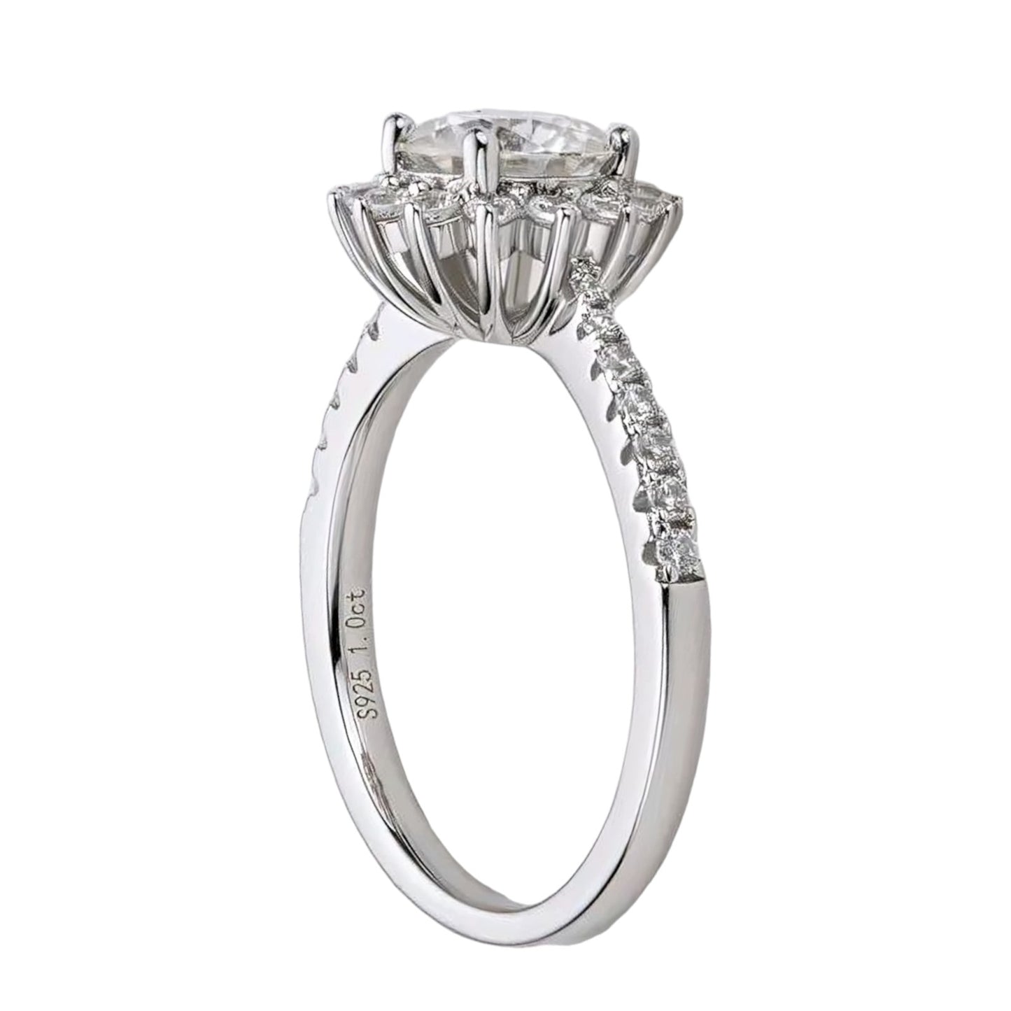 1ct sunflower shaped Moissanite Ring