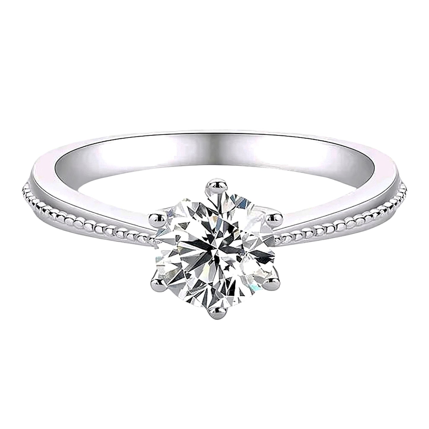 1ct round Moissanite Ring