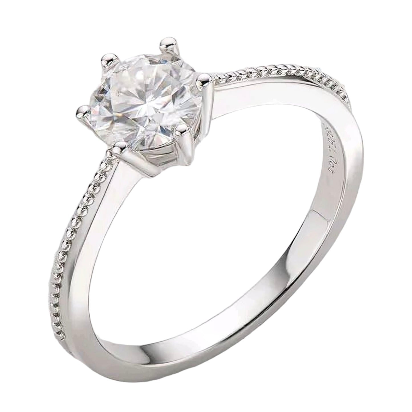 1ct round Moissanite Ring