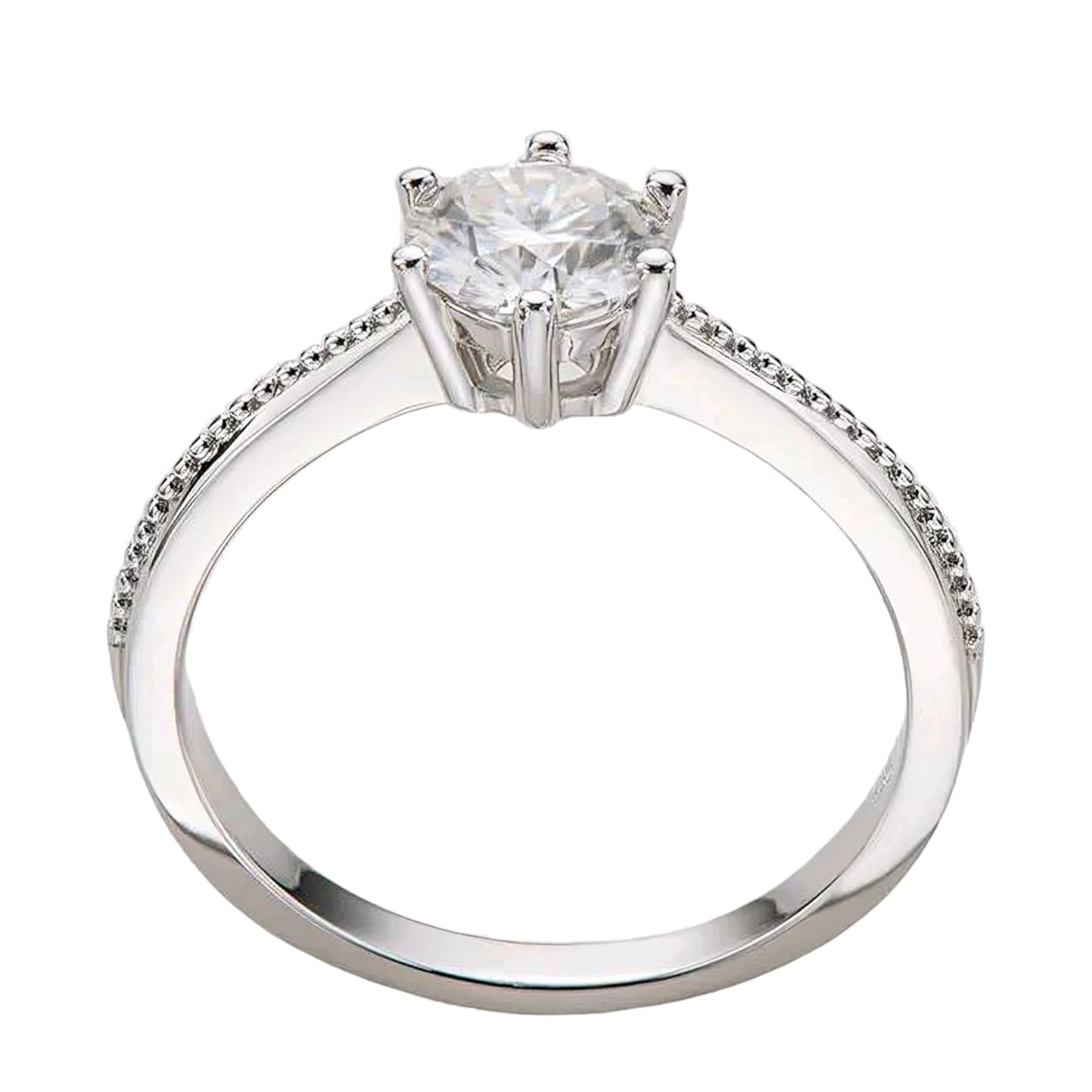 1ct round Moissanite Ring