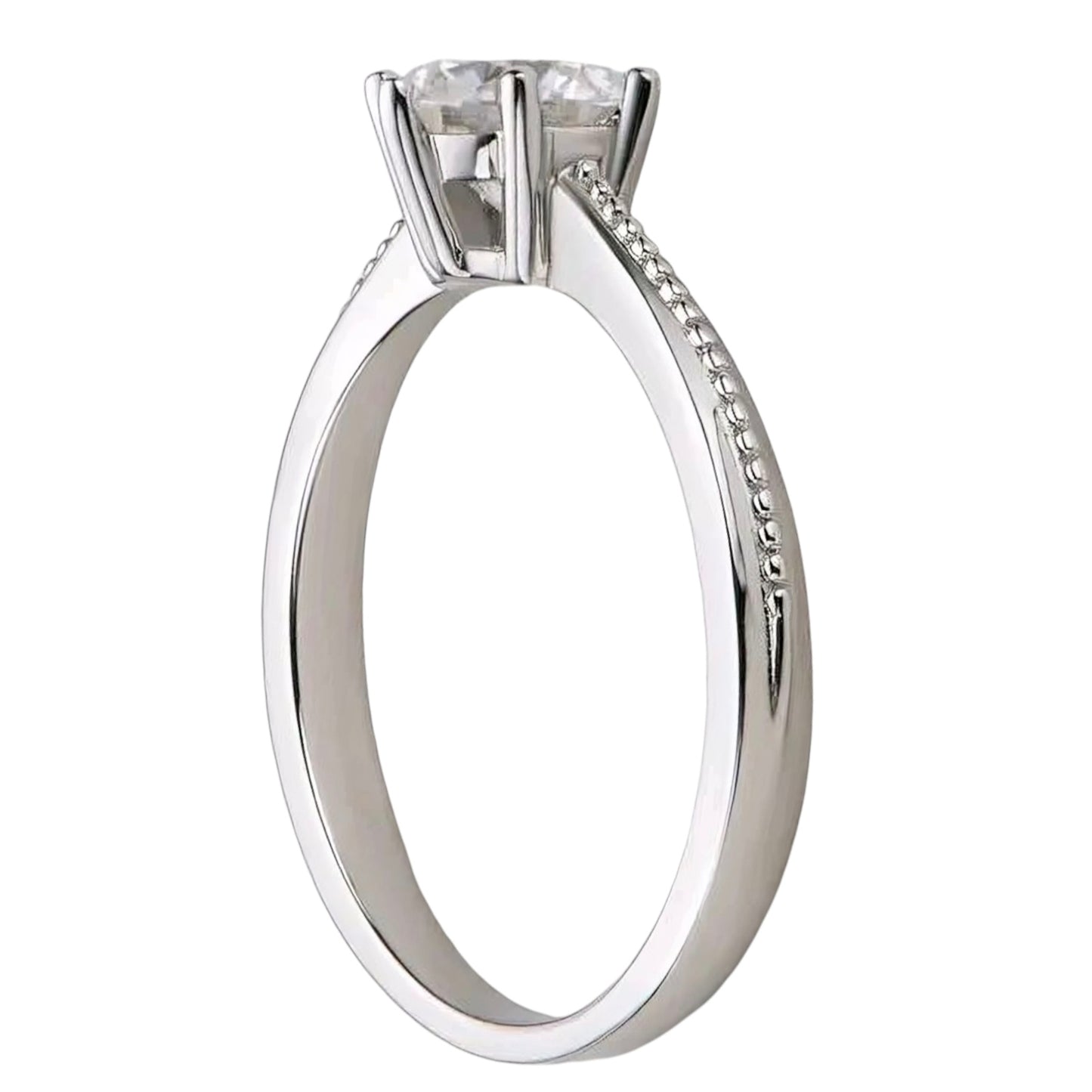 1ct round Moissanite Ring