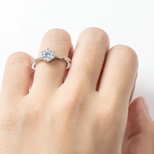 1ct round Moissanite Ring