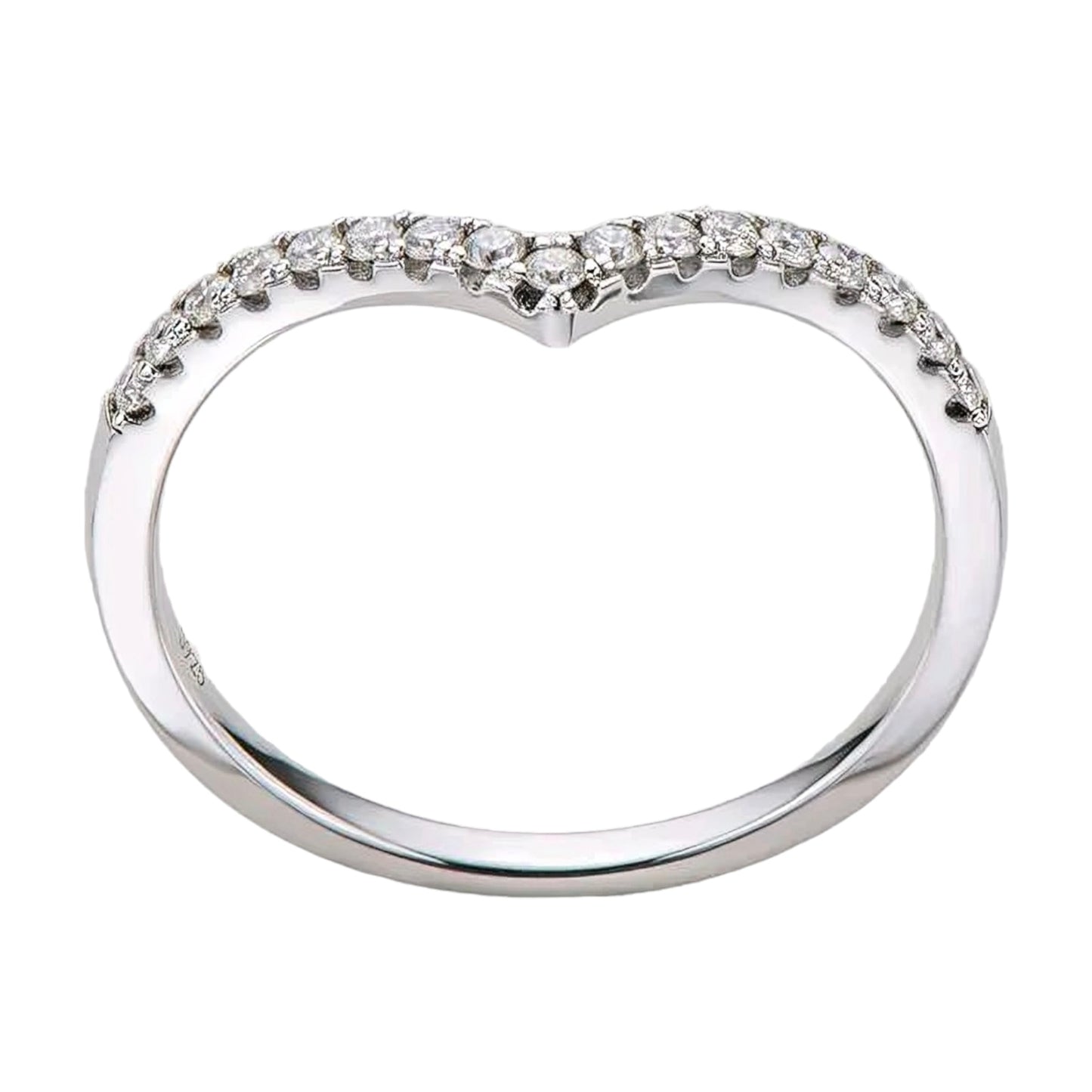 V shaped Moissanite Ring