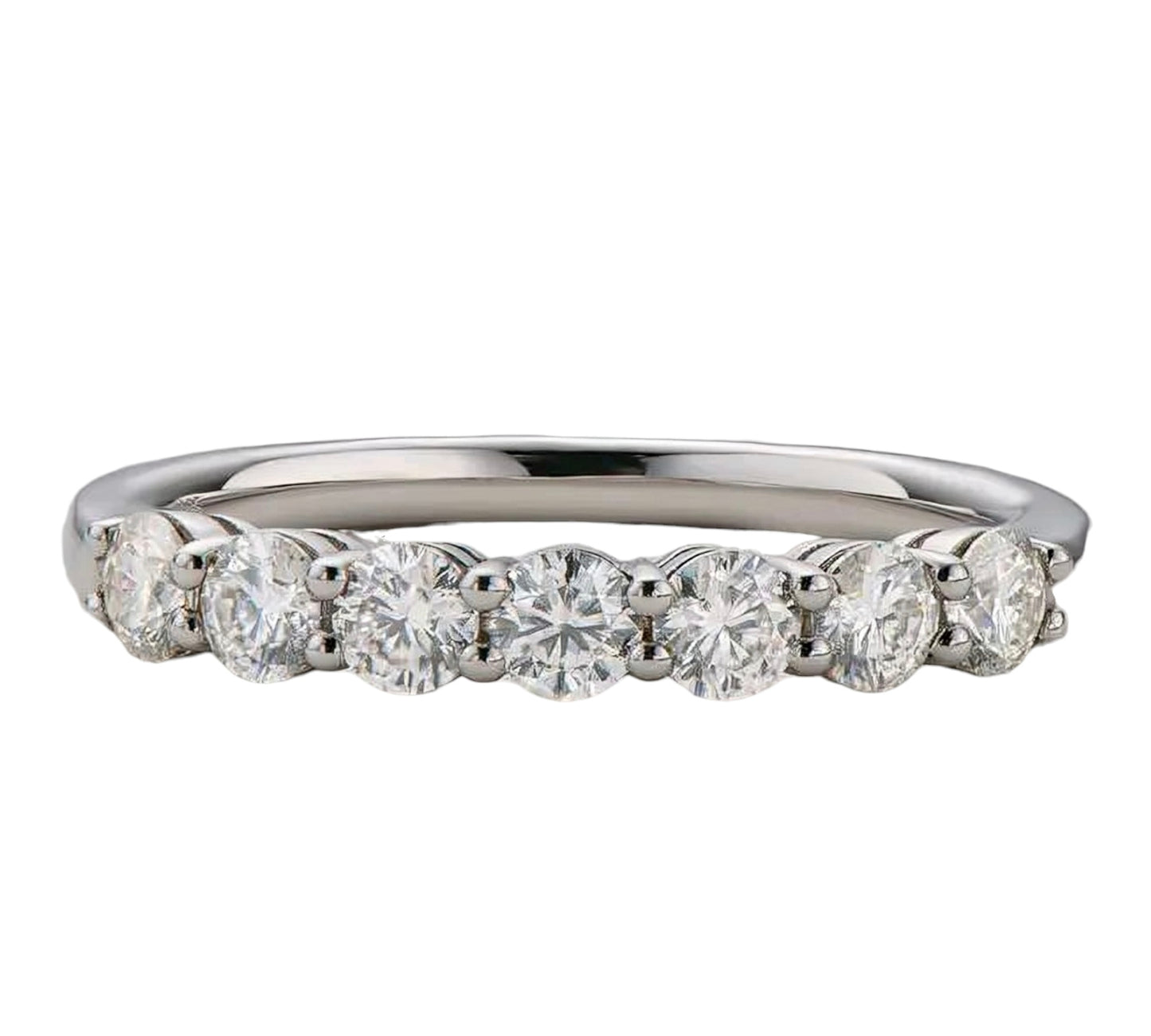 7 stone Moissanite Ring