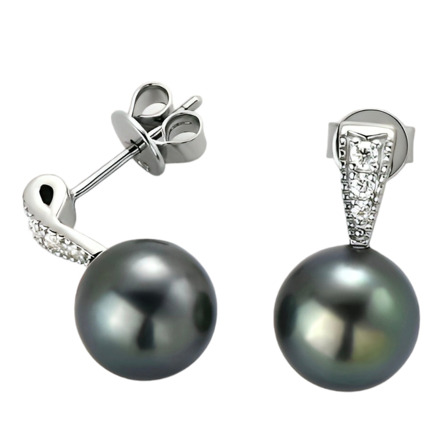 Tahitian black pearl earrings