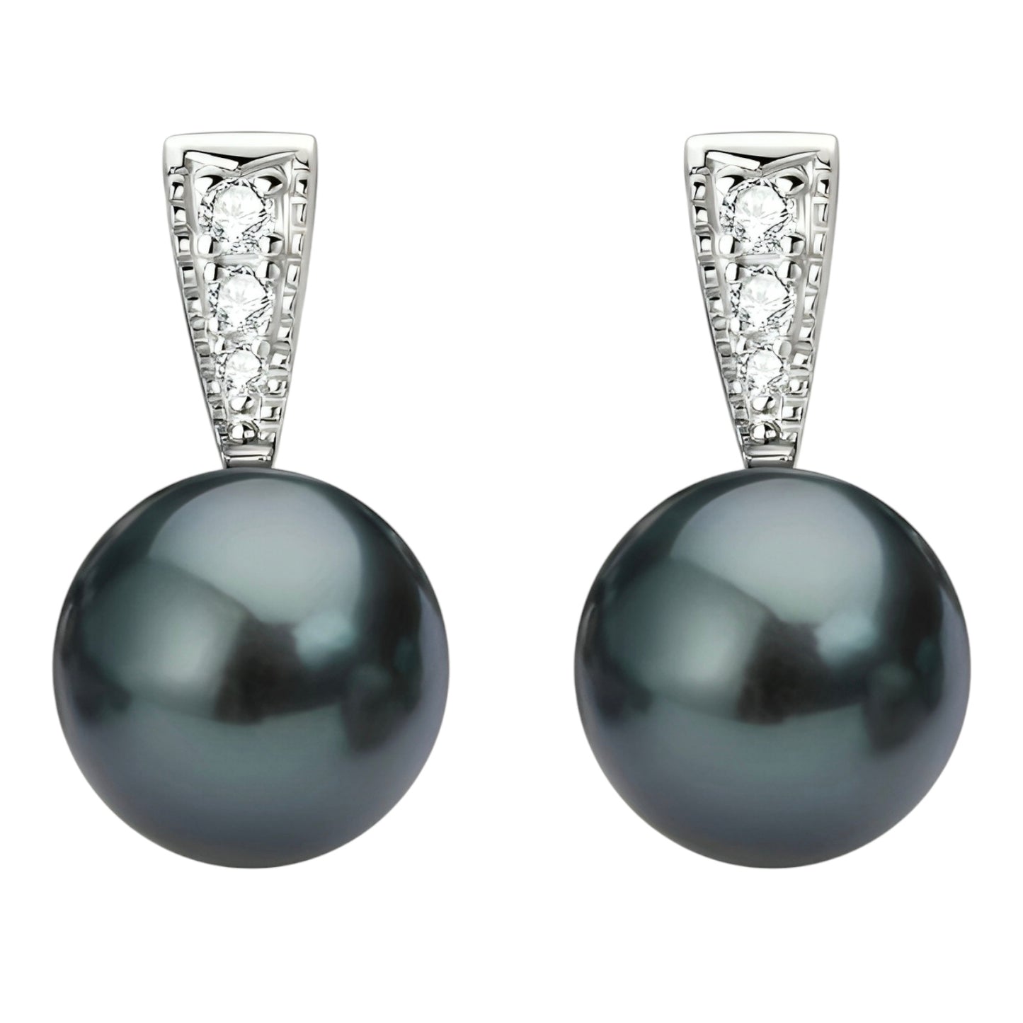 Tahitian black pearl earrings
