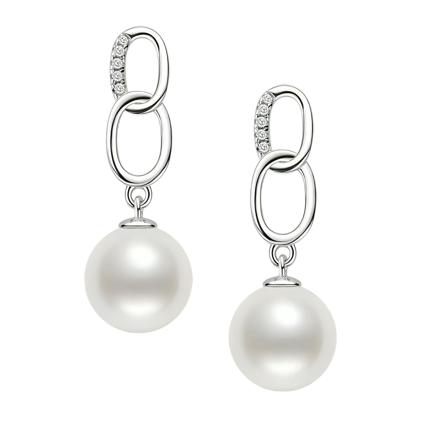 7.5-8mm freshwater white pearl earrings
