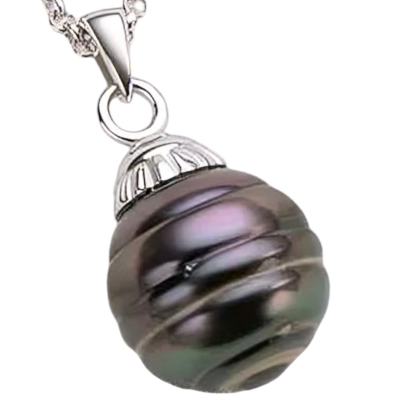 11mm Tahitian black pearl pendant necklace