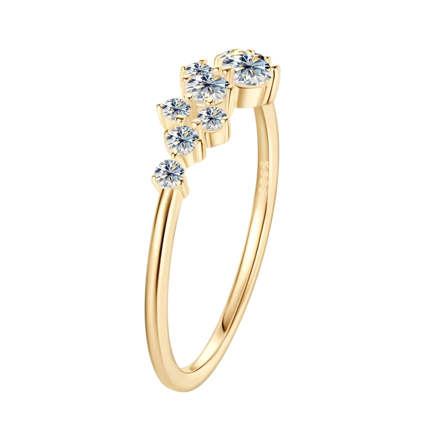 Cluster shaped Moissanite Ring