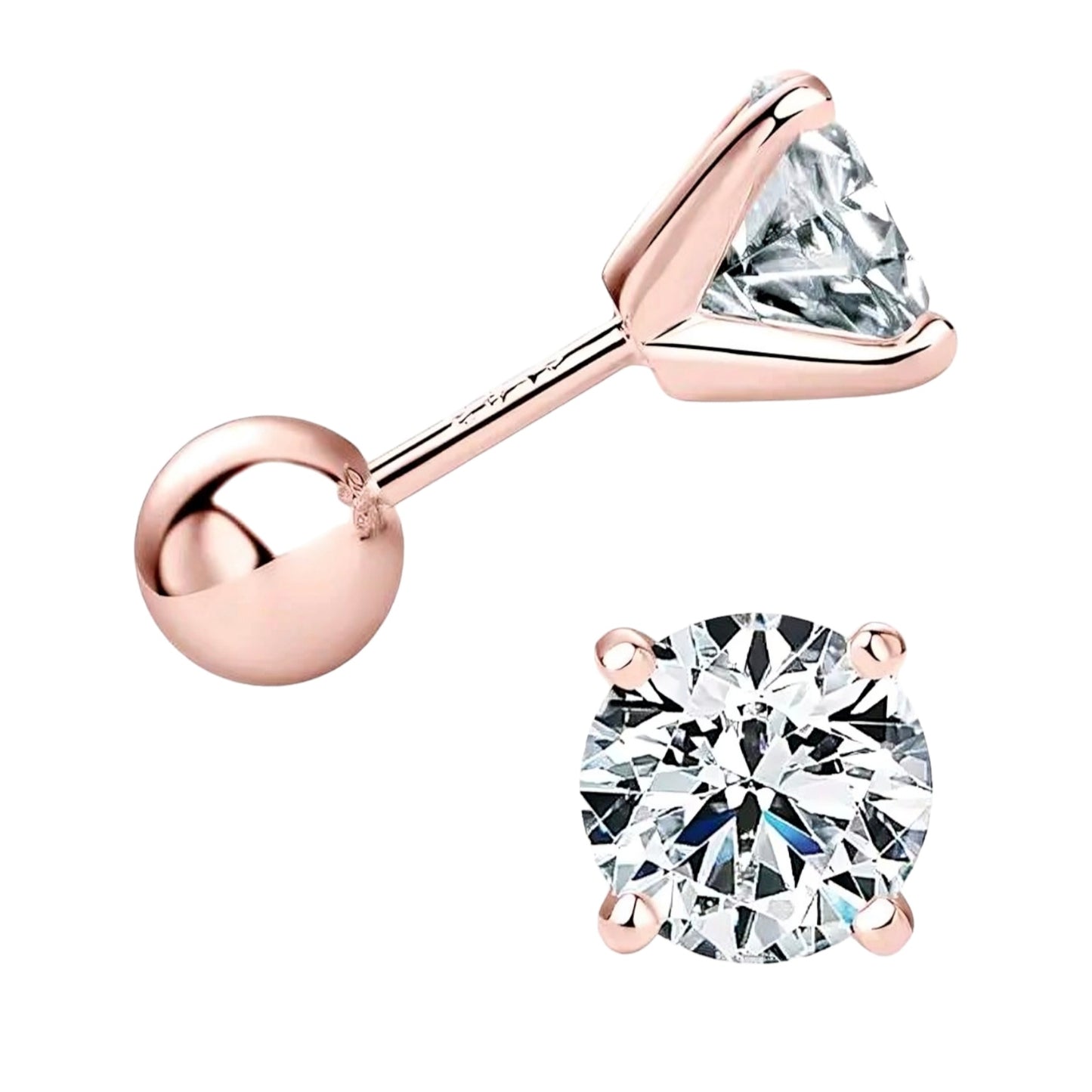 Earrings with moissanite stones