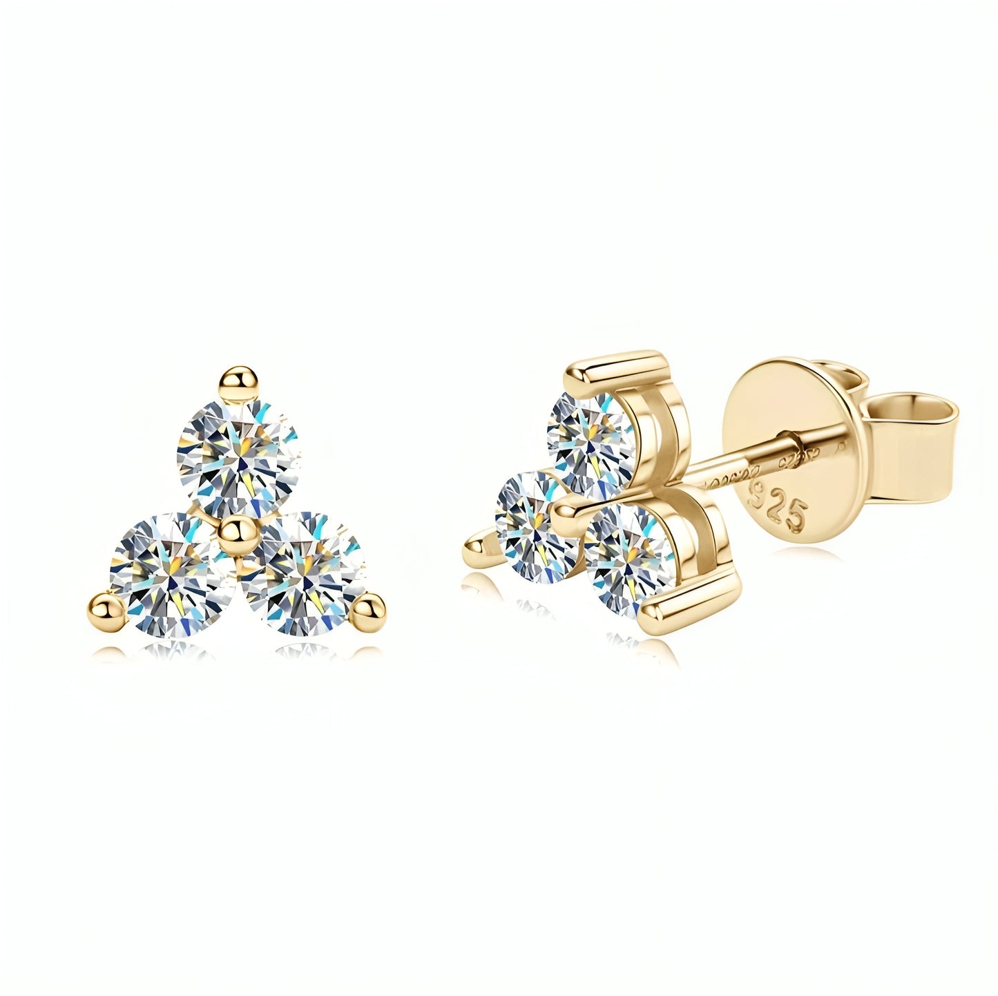 Earrings with 3mm*6pcs moissanite stones