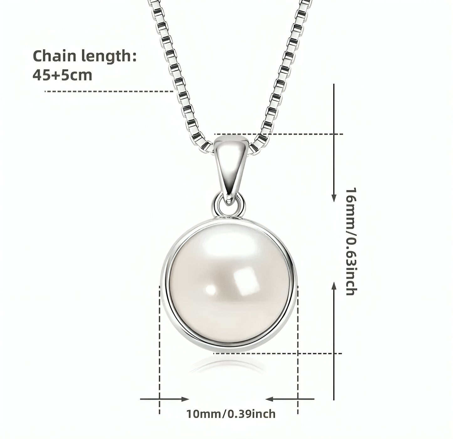 8.5 pearl pendant necklace