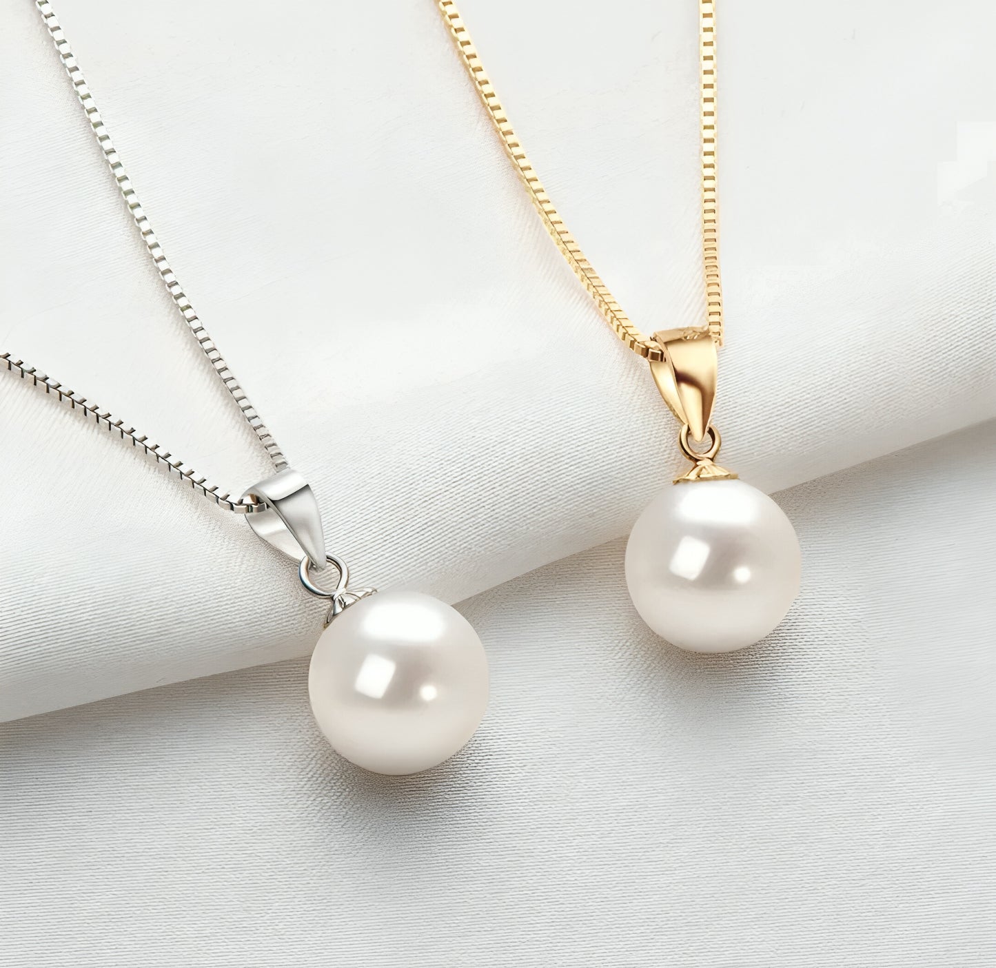 9-10mm white pearl pendant necklace