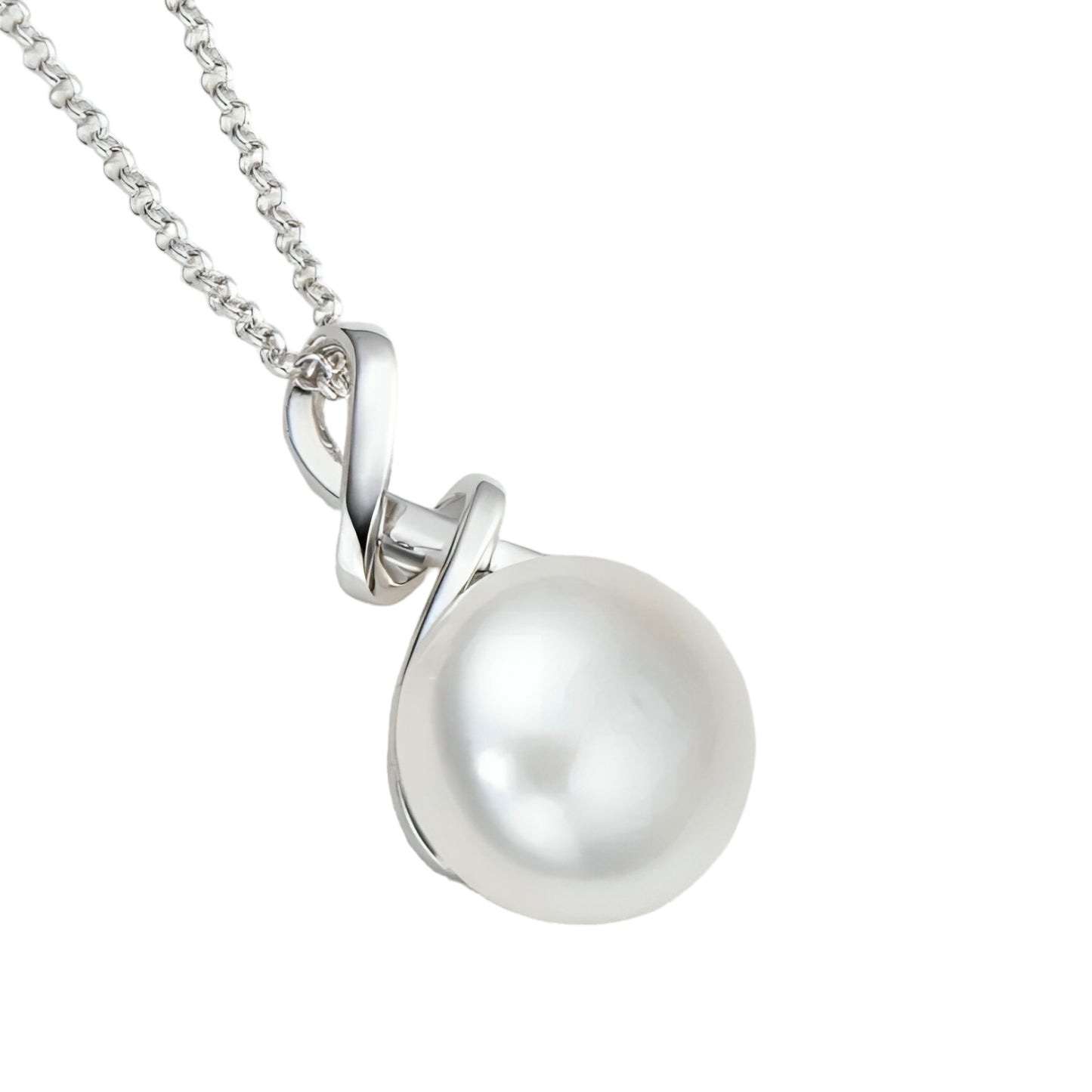 12-13mm round pearl pendant necklace