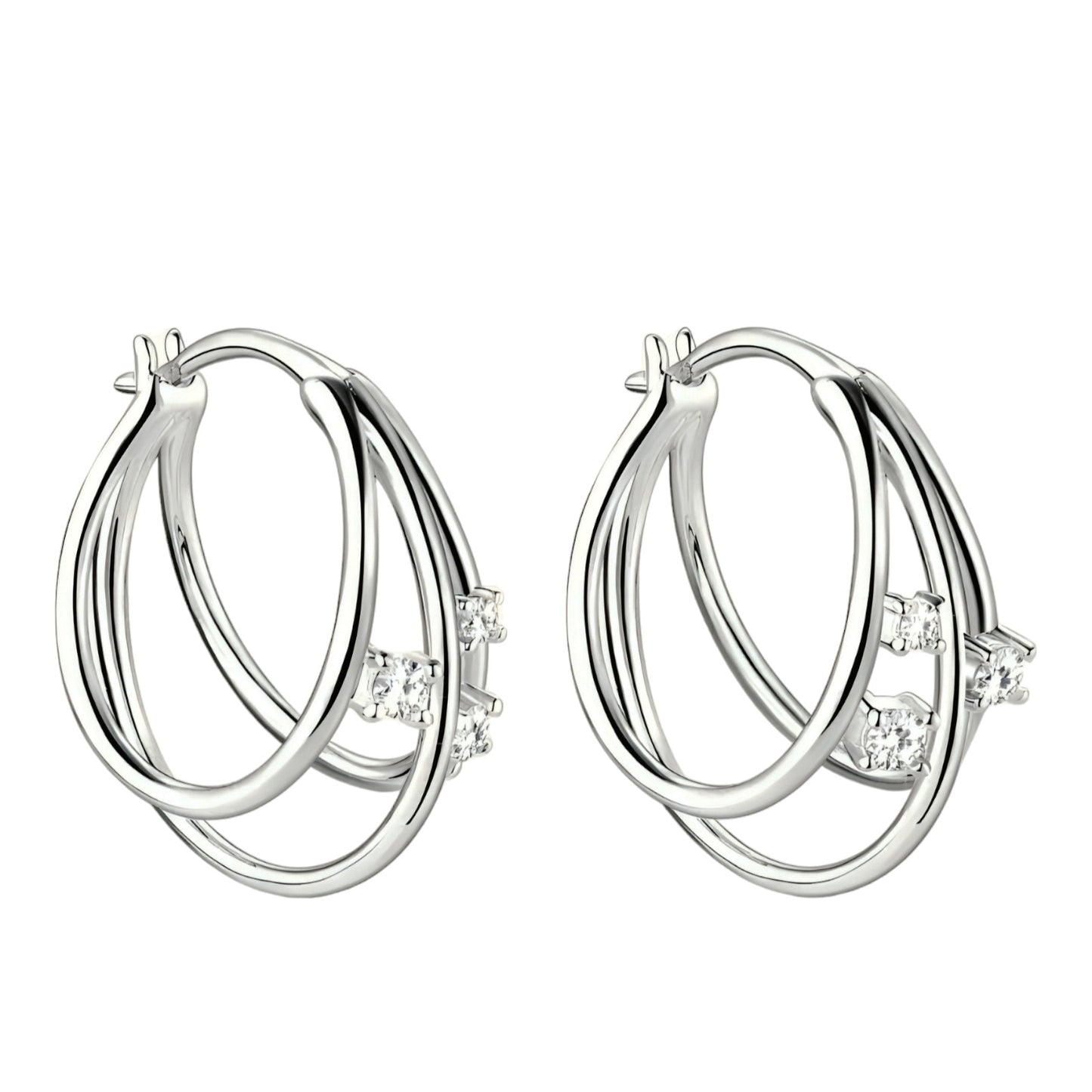 Split hoop moissanite earrings