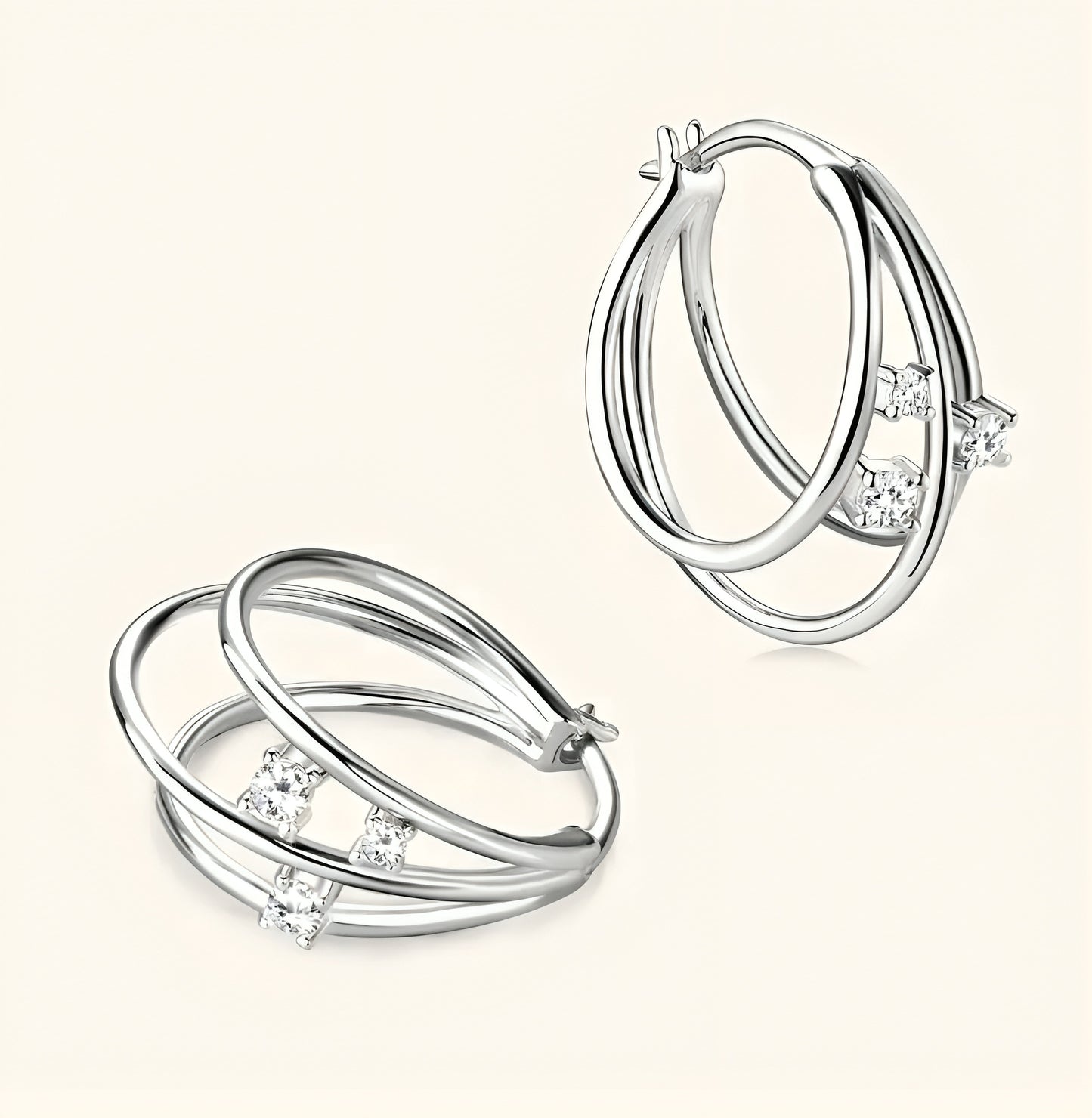 Split hoop moissanite earrings