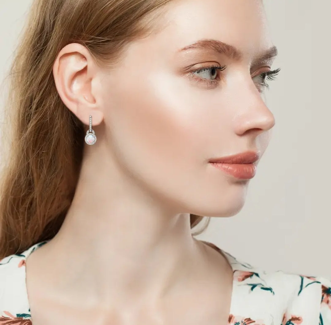 6mm Synthetic Opal earrings