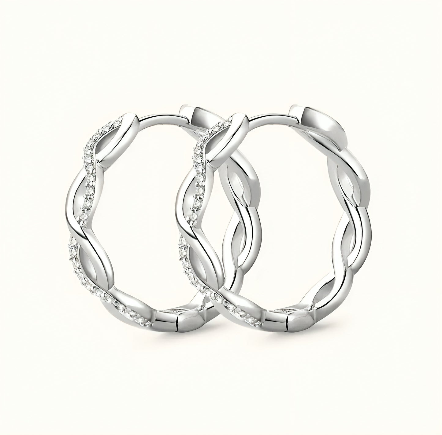 Paperlink drop clip moissanite earrings