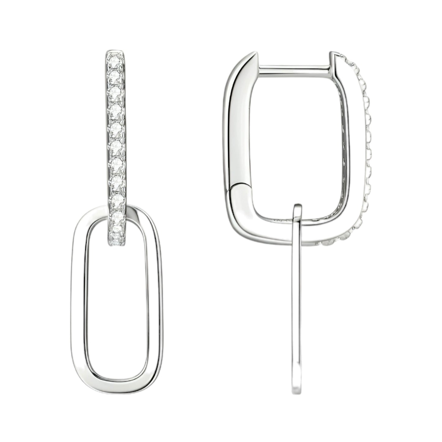 Paperlink clip moissanite earrings