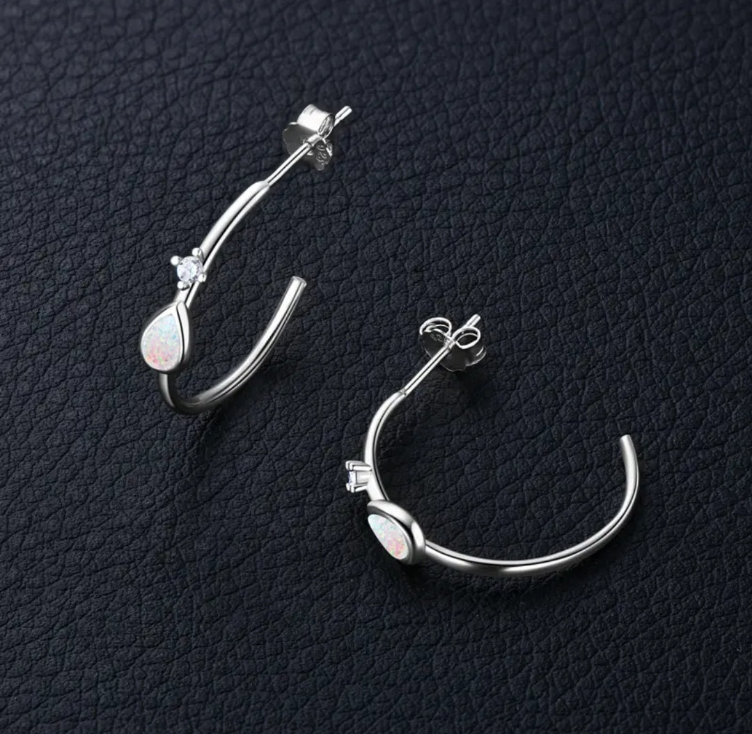 3*5mm pear shaped Synthetic Opal earrings