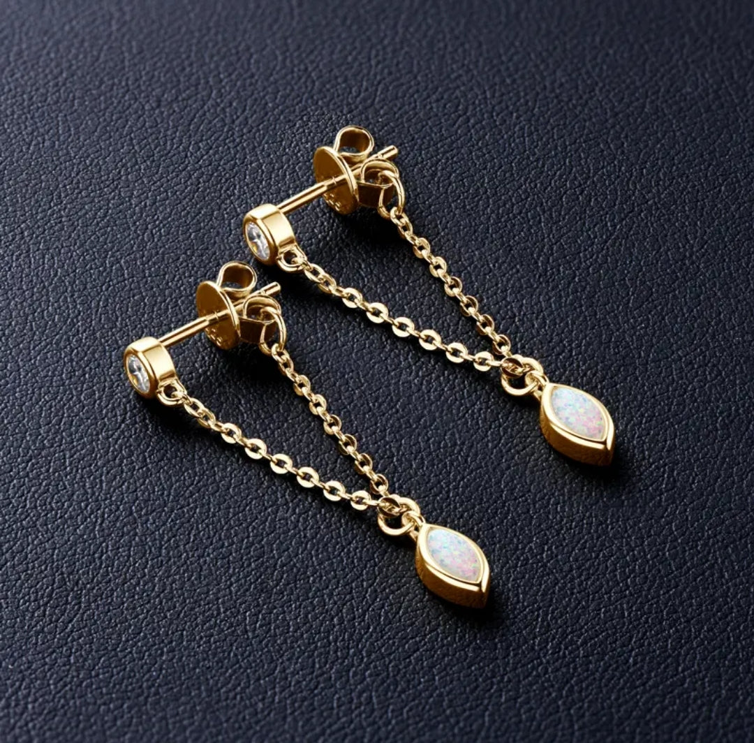 3*6mm unique Synthetic Opal earrings