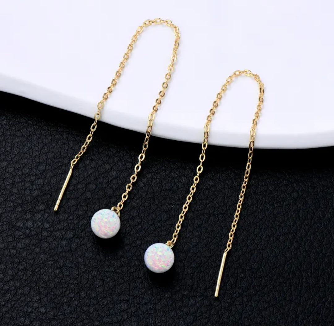 6mm unique Synthetic Opal earrings