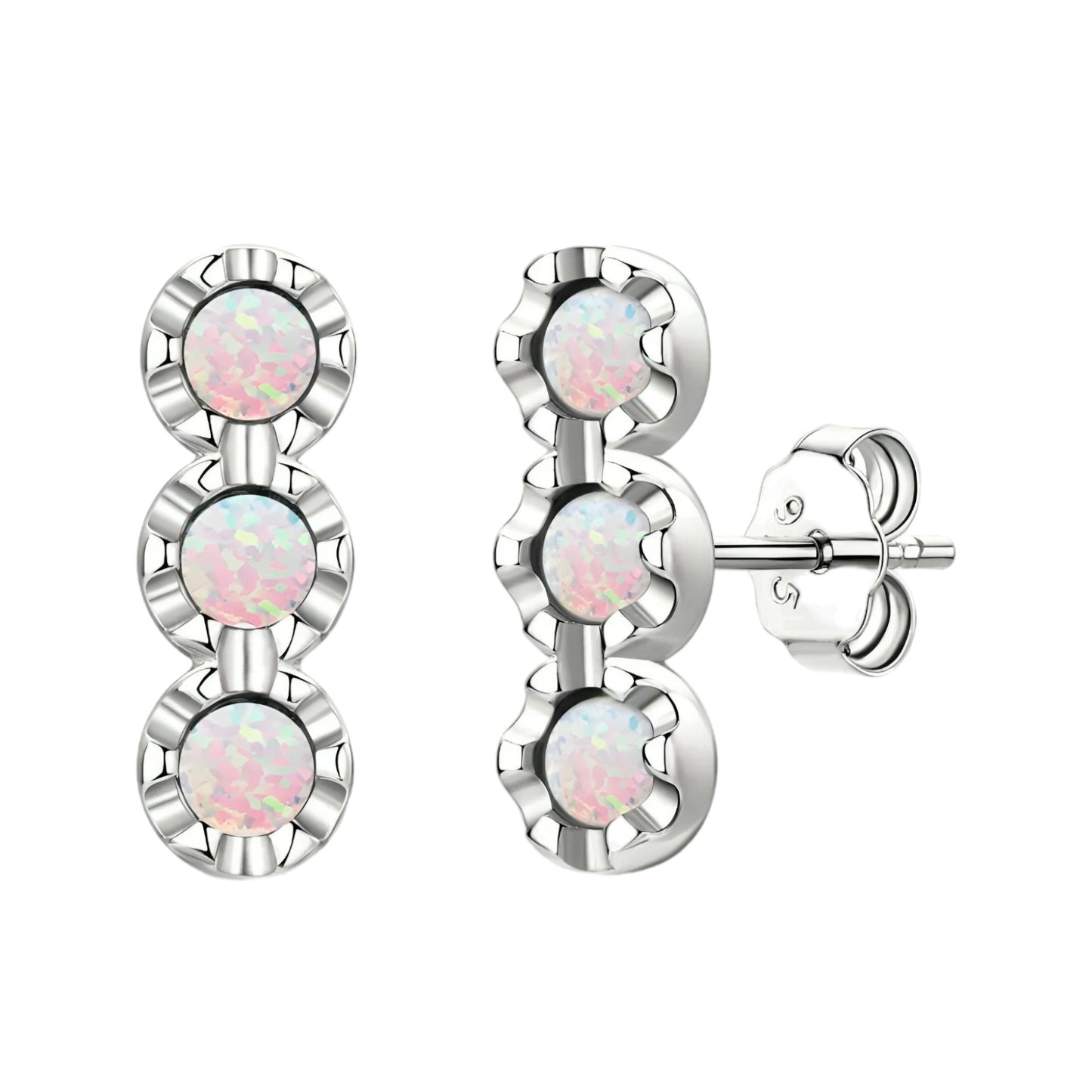3mm 6pcs Synthetic Opal earrings