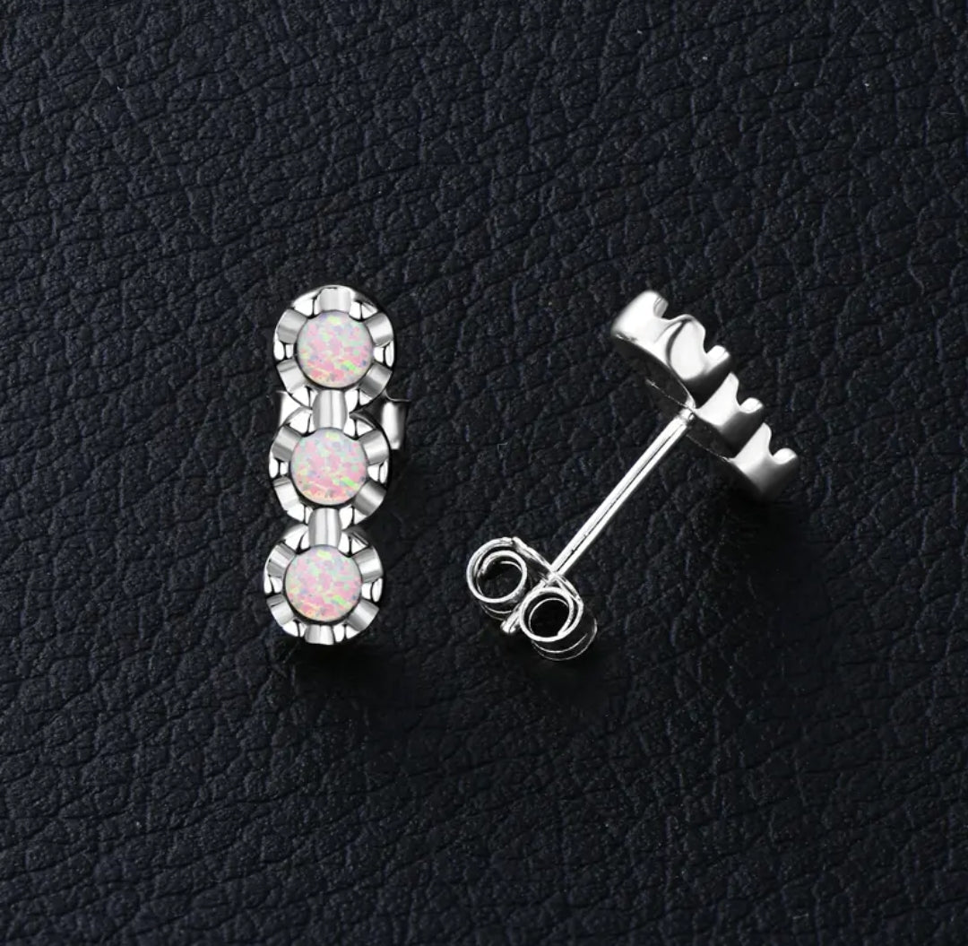 3mm 6pcs Synthetic Opal earrings