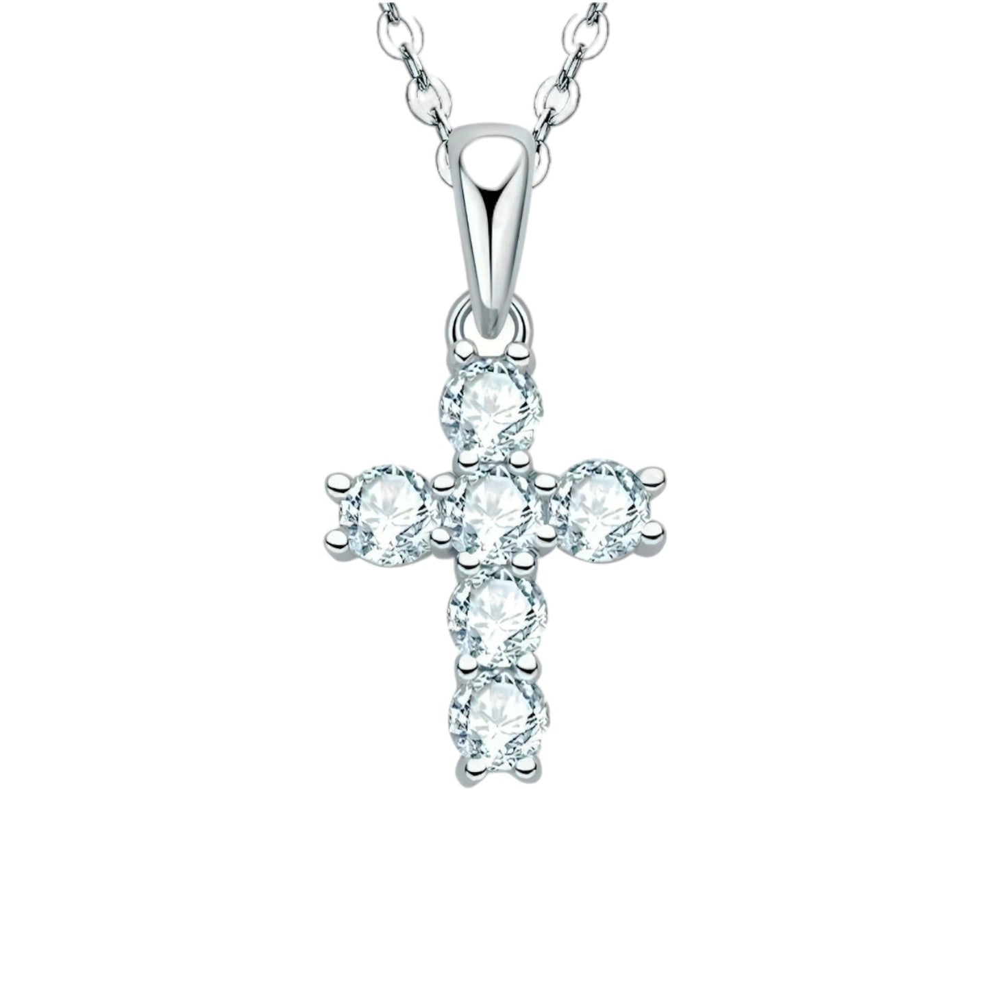 3mm*6pcs cross Moissanite pendant necklace