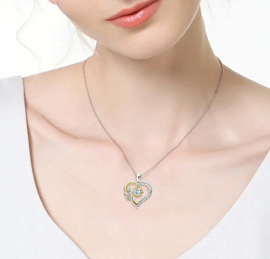 Heart shape 1ct Moissanite pendant necklace