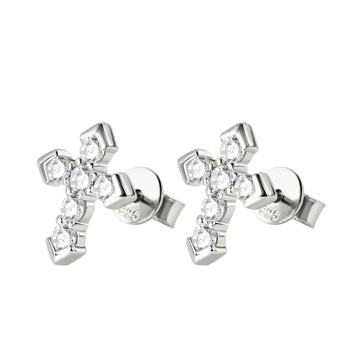 Cross unique moissanite earrings