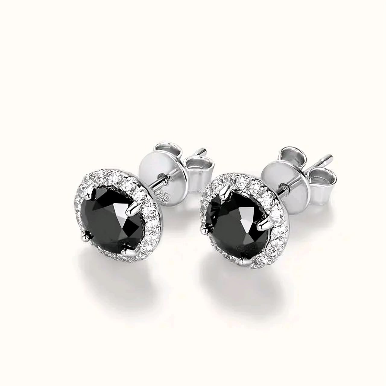 Black moissanite earrings