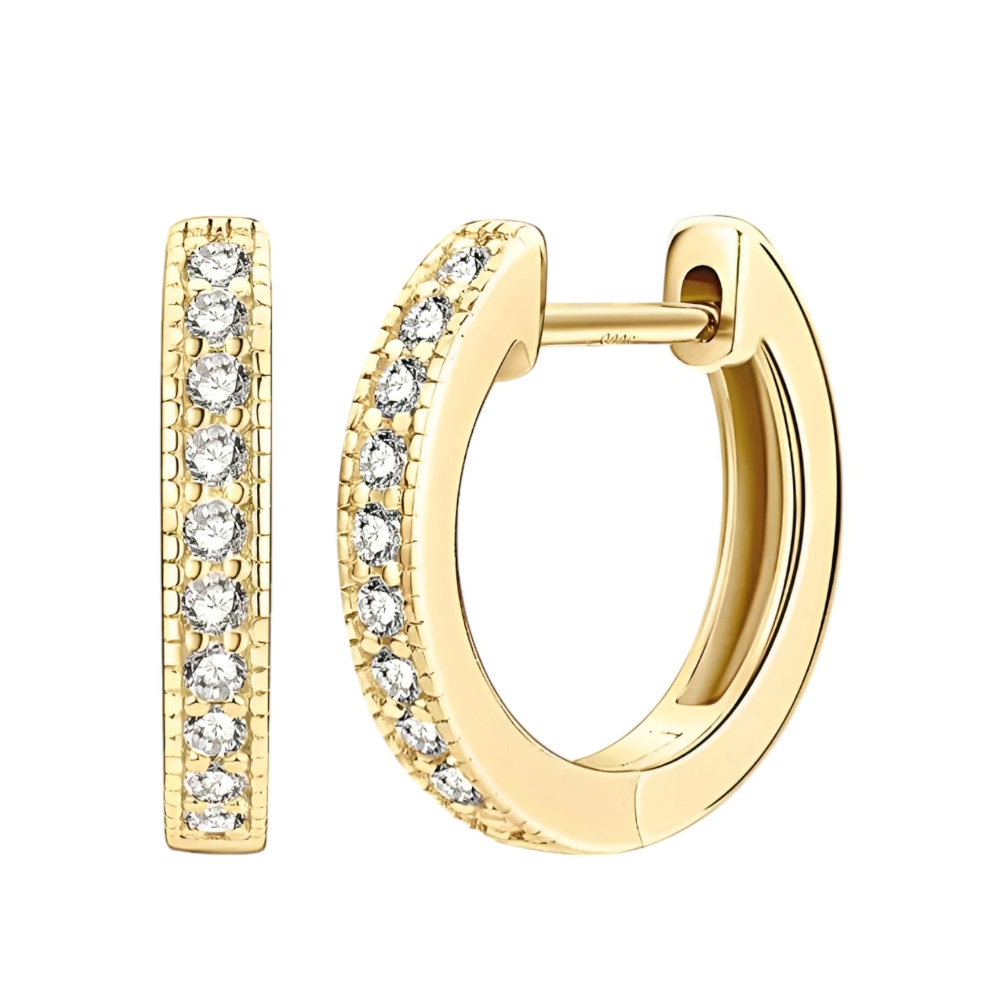 Single row hoop moissanite earrings