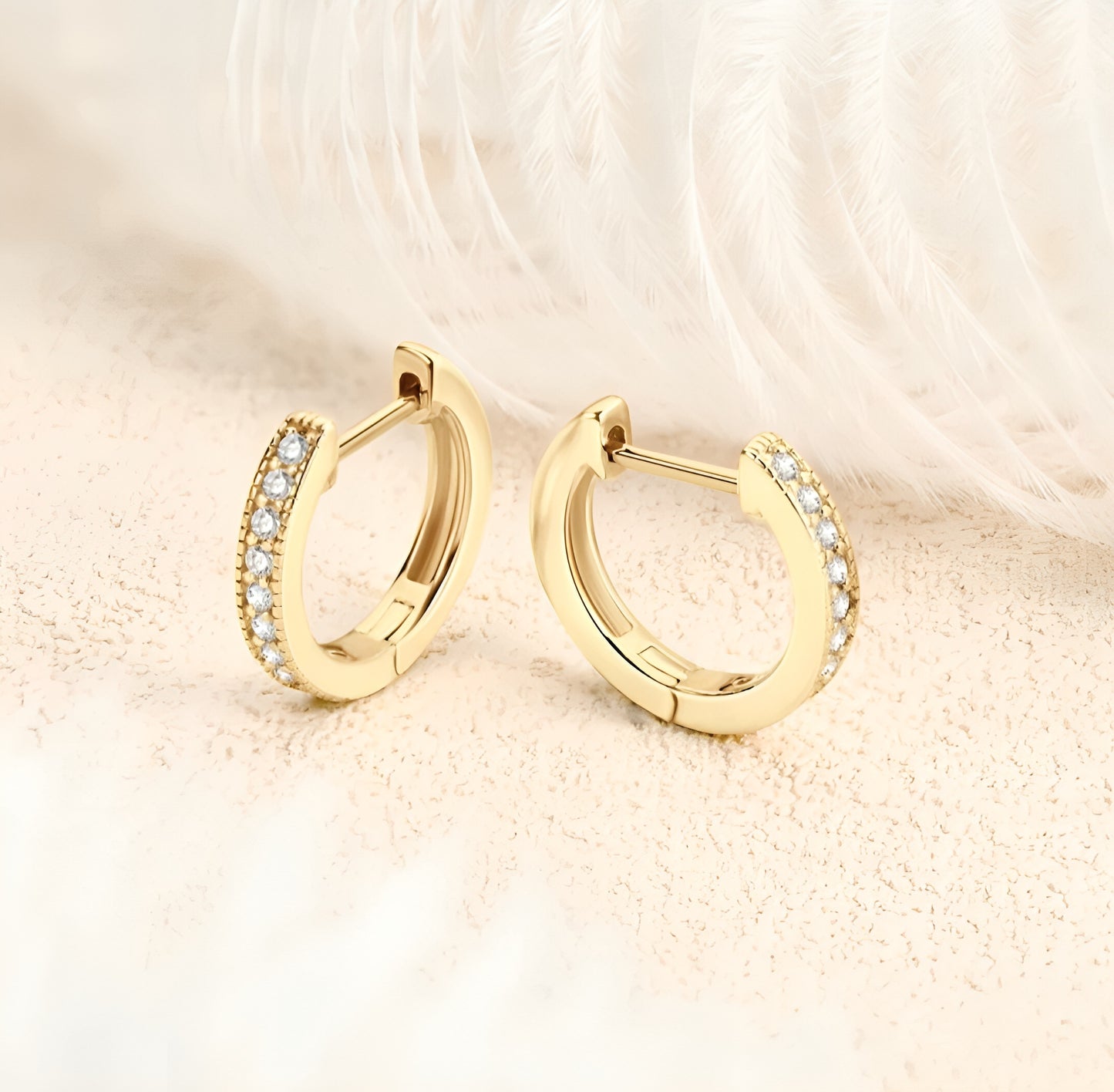 Single row hoop moissanite earrings
