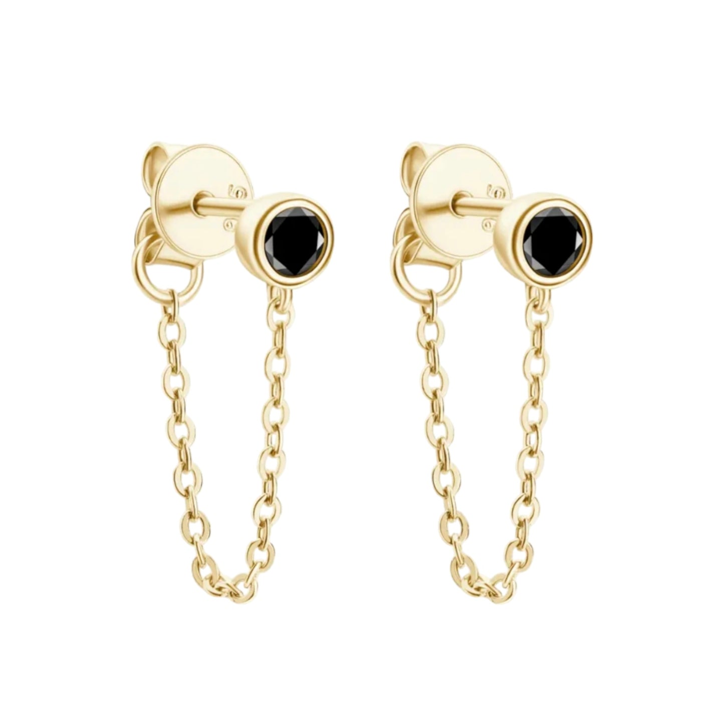 Link chain drop moissanite earrings