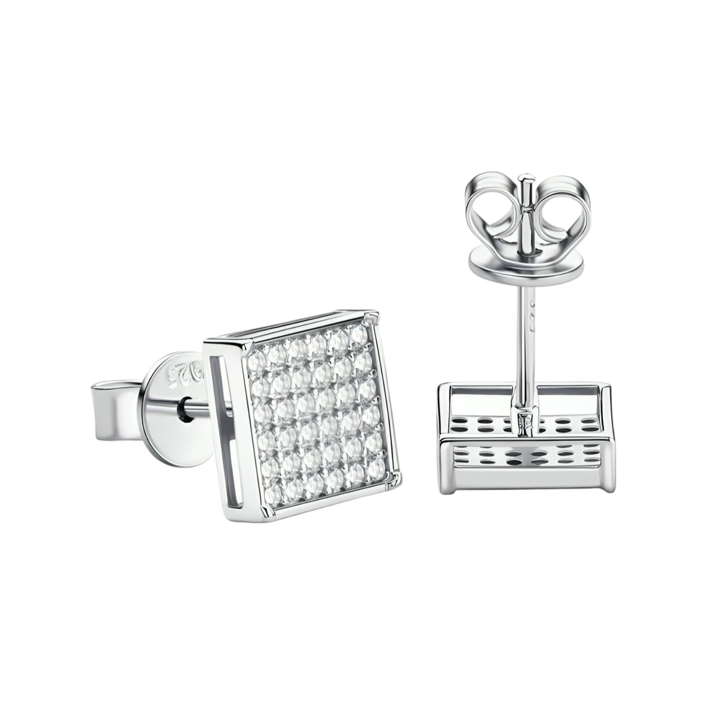 Geometric shape moissanite earrings