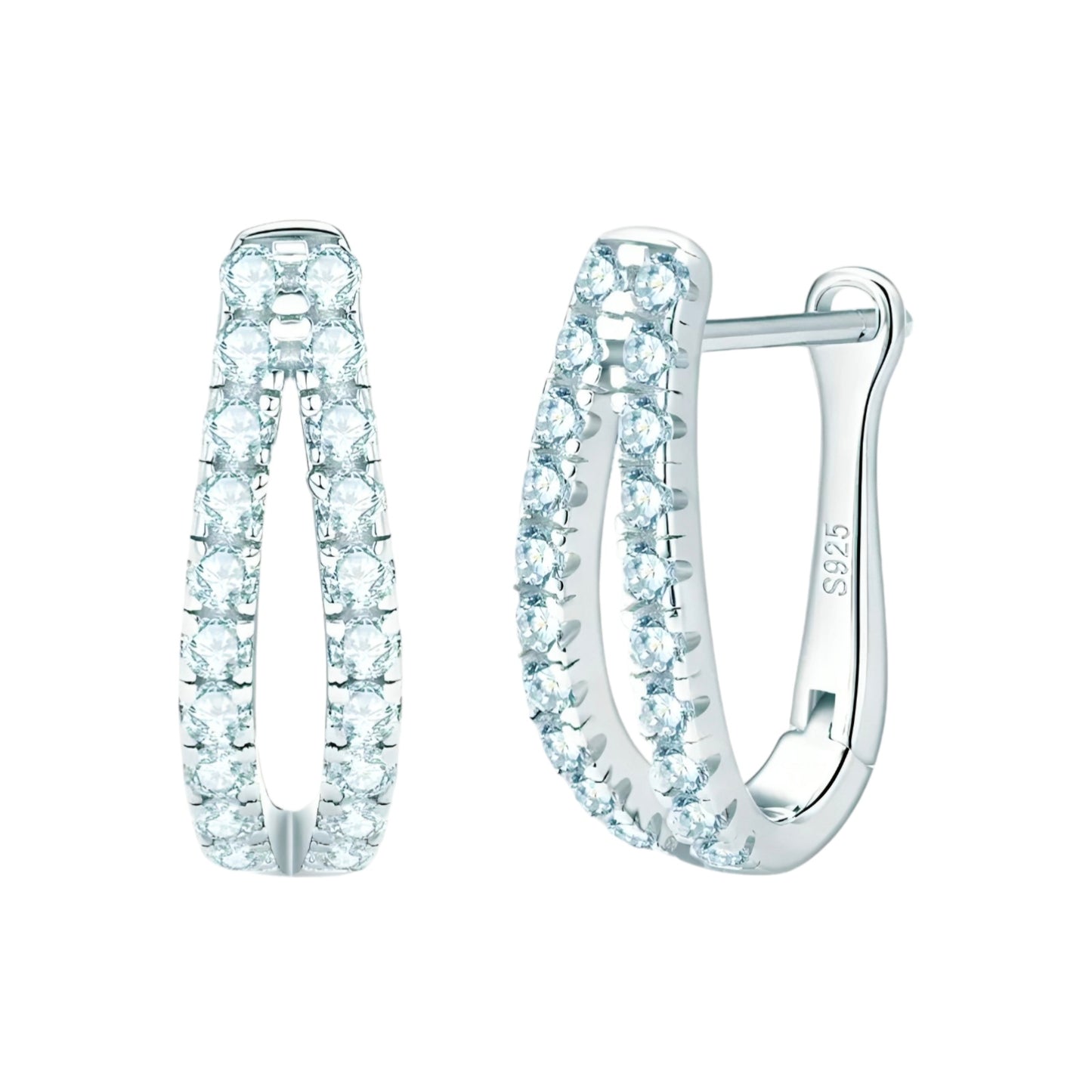 U shape multi moissanite earrings