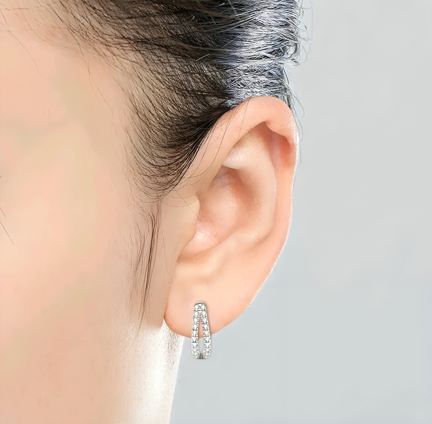 U shape multi moissanite earrings