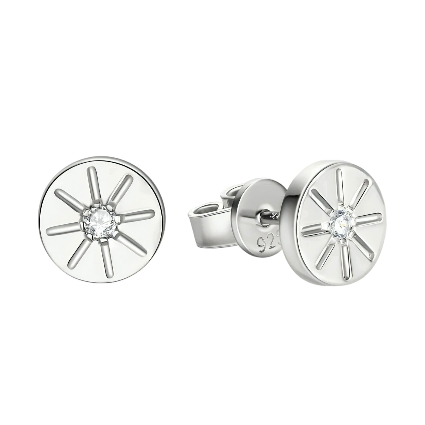 Elegant round moissanite earrings