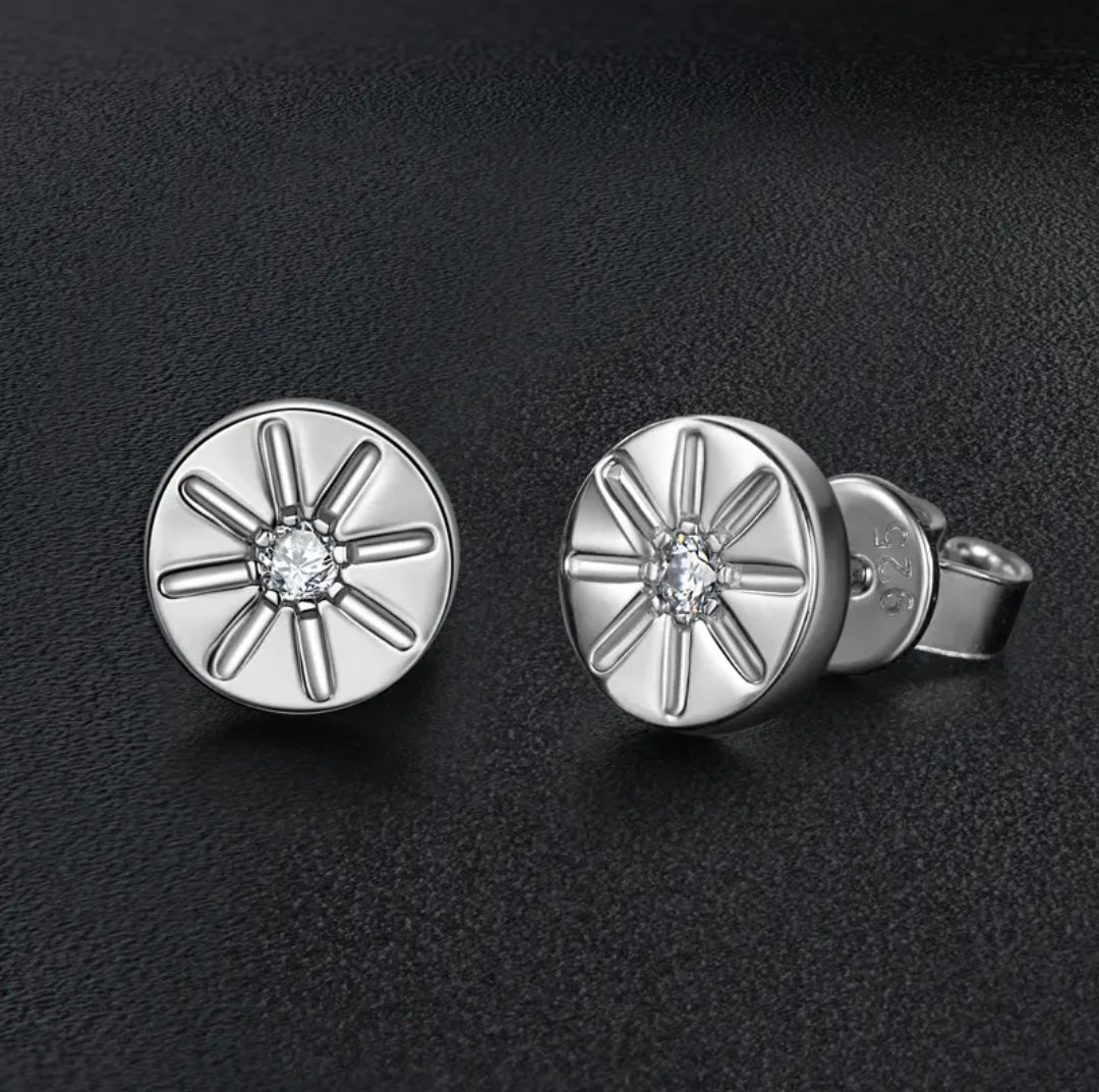 Elegant round moissanite earrings
