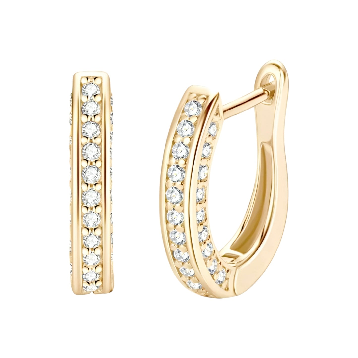 U shape silver moissanite earrings