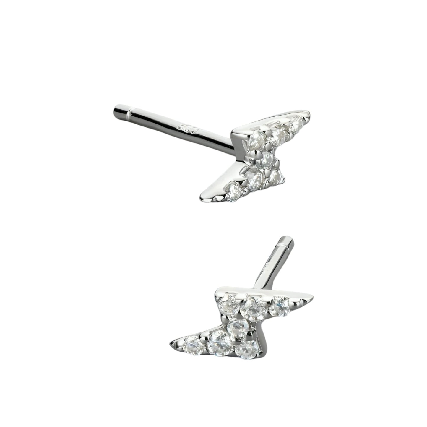 Lightning silver moissanite earrings