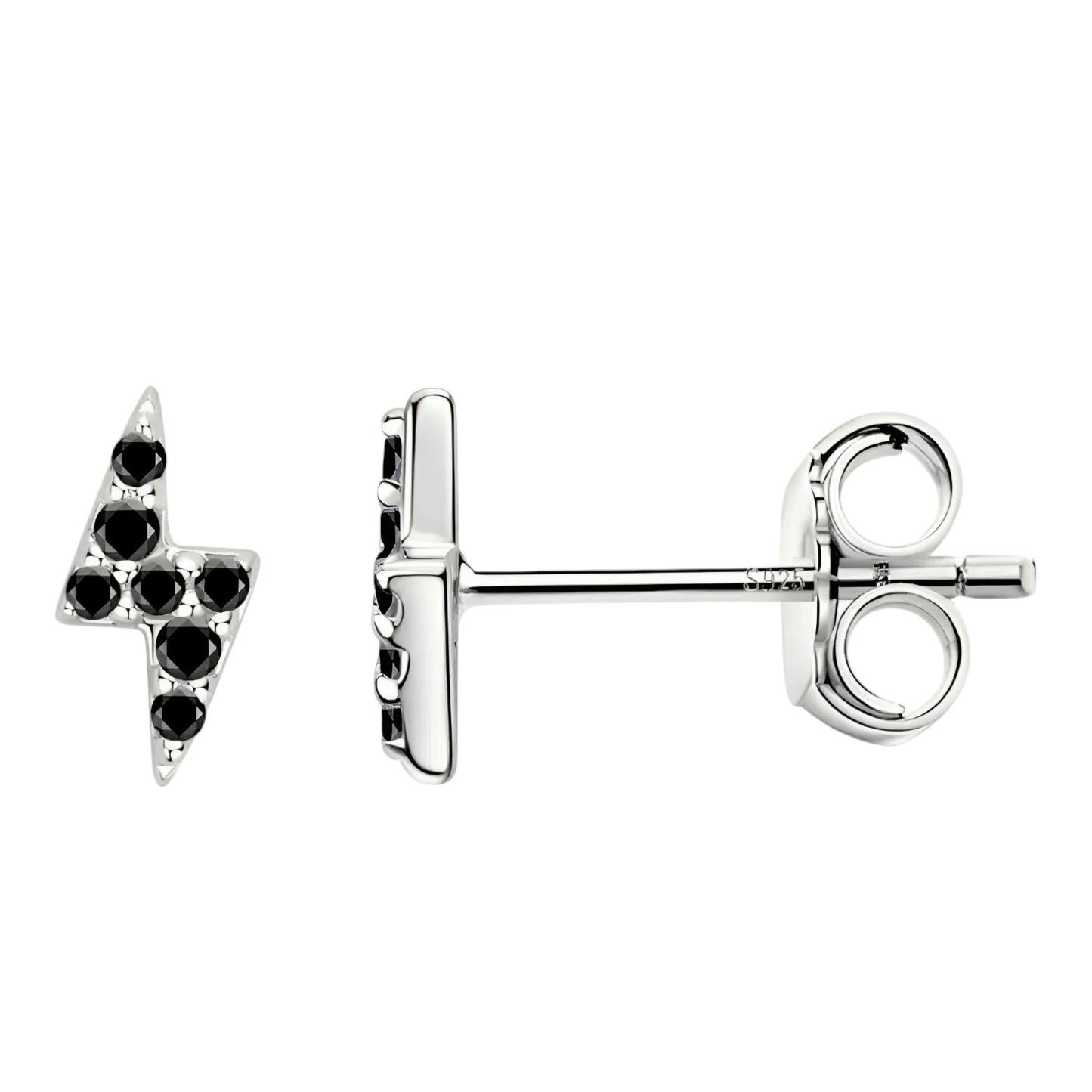 Lightning silver moissanite earrings