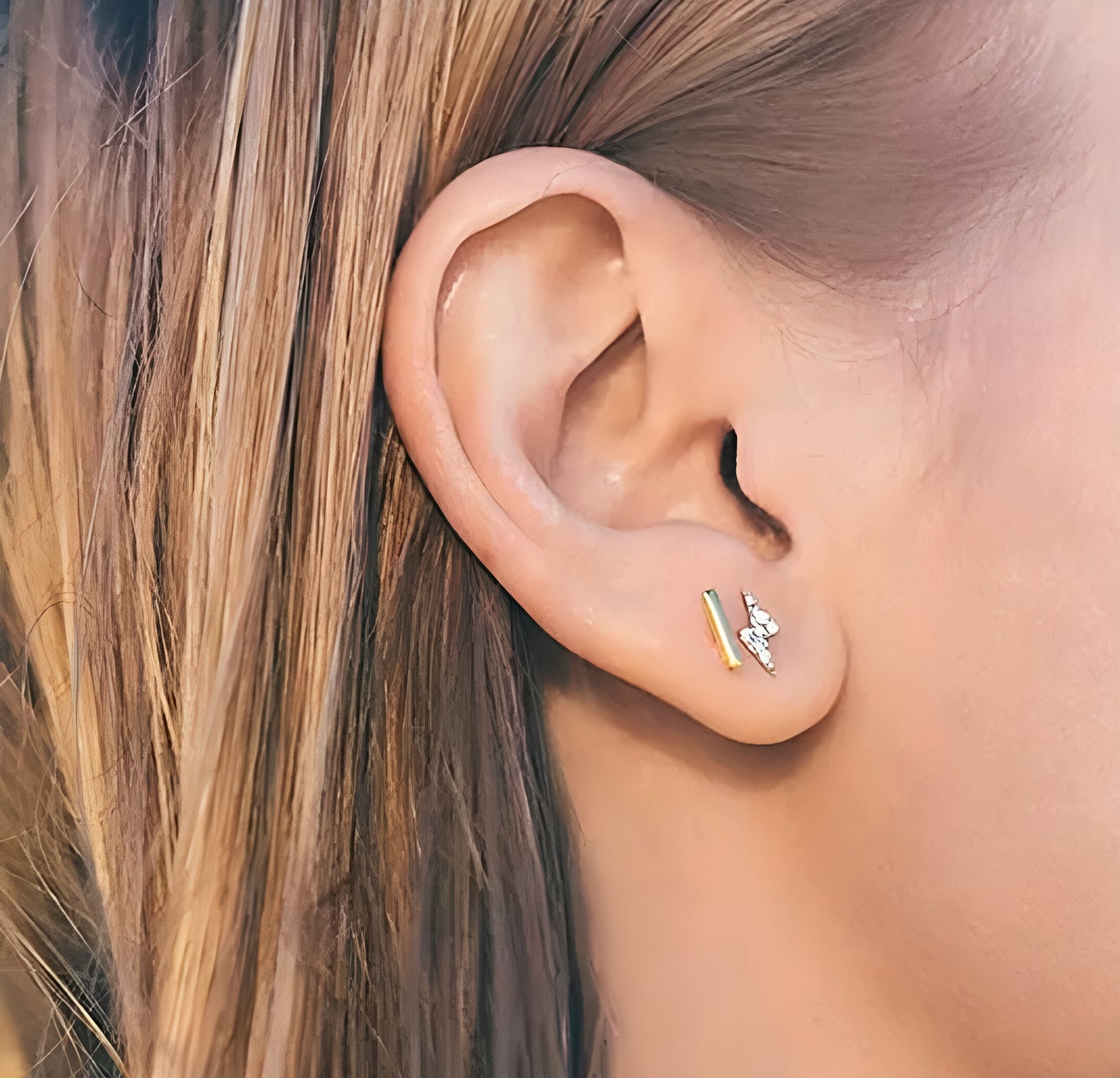Lightning silver moissanite earrings