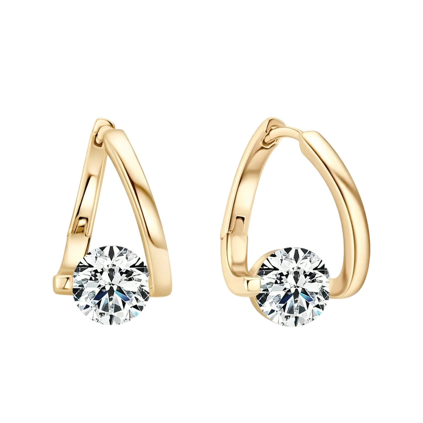 Twisted hoop moissanite earrings